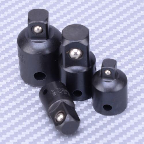 LETAOSK High Quality 4pcs 1/4 3/8 1/2 Wrench Socket Hand Tool Sets Spanner Set Converter Drive Socket Adapter Black