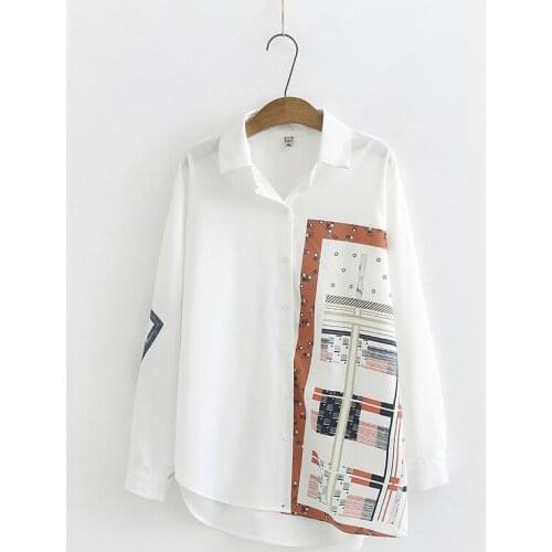 New Stylish Women Vintage Chiffon Blouses Lapel Print Batwing Sleeve White Shirt Casual Plus Size 4XL Ladies Tops Feminina 2021