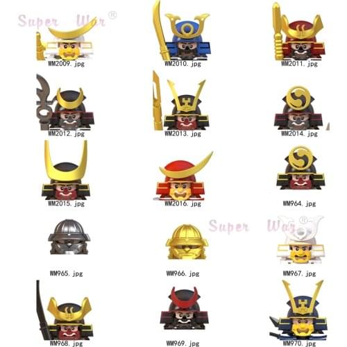 Single Samurai Medieval Knight models Figures Head accessories Building Blocks toys for children Series-162
