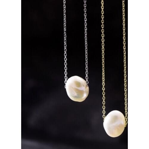 925 Silver/Gold Filled Natural Baroque Pearl Necklace Handmade Jewelry Choker Pendants Femme Kolye Collares Boho Necklace