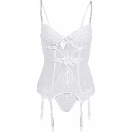 Drop Shipping Sexy Corset Lingerie White Sheer Mesh Body Shape Wear Skinny Erotic Corsets And Bustiers Women Waist Trainer Black