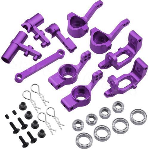 RC HSP 1/10 Upgrade Parts Alloy Steering Hub Carrier Ball Bearings Bushing Screws 102010 102011 102012 122040 122057 For Monster