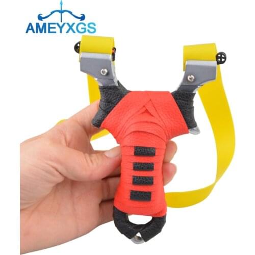 1pc Powerful Slingshot High Quality Stainless Steel Slingshot Flat 3 Rubber Bands Outdoor Special for Shooting Hunting Practice