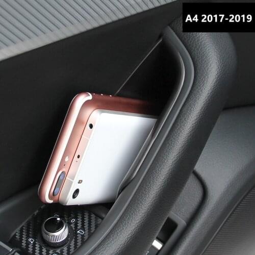Car Styling Door Armrest Box Storage Frame Cover For Audi A4 B9 2017-2019 LHD Interior Molding Auto Accessories