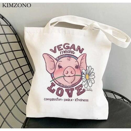 Vegan shopping bag cotton jute bag shopping handbag reusable bag foldable bolsa compra cloth tote sacolas