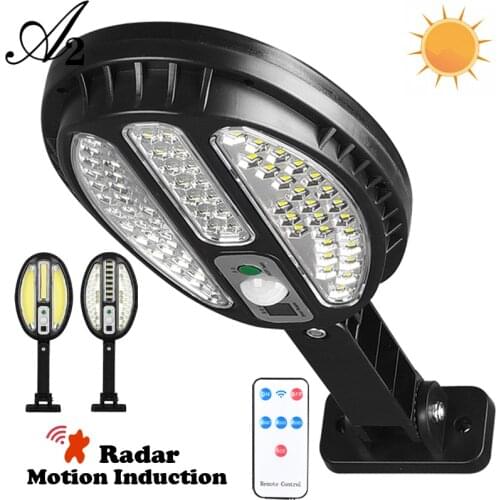 A2 Solar Path Light Garden Wall Light Outdoor Street Lamp COB LED Waterproof Motion Sensor Lamp Warm White Road Yard