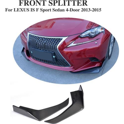 Carbon Fiber Front Bumper Splitters for LEXUS IS F Sport Sedan 4-Door Front Diffuser Lip Trims Apron Flaps Spoiler 2013-2015