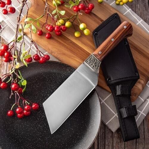 Japanese Kitchen knife Stainless Steel Chef Knife Wood Handle Butcher Knife for Meat Fruit Vegetable Slicing Cleaver Knife Tools