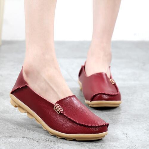 UrButifo Plus Size Women Loafers Soft Leather Flat Shoes for Ladies Summer Genuine Leather Women Shoes Zapatos De Mujer