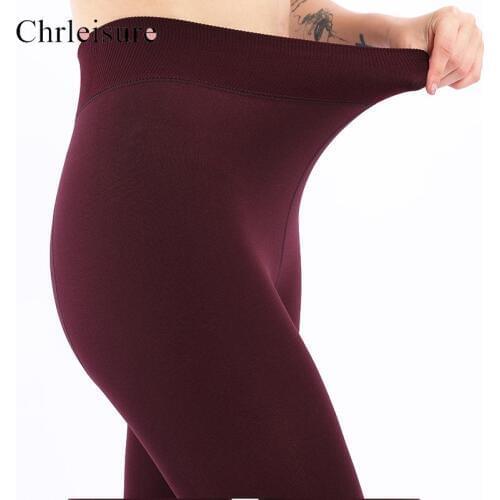 Large Size Womens High Waist Thick Velvet Legging 2019 Winter Warm Leggings Solid Push Up Leggings Women