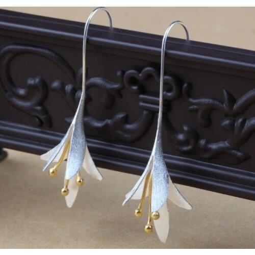 Vintage Big Flower Stud Earrings For Women Silver Color Geometric Earrings Brinco Trendy Fashion Jewelry Gifts