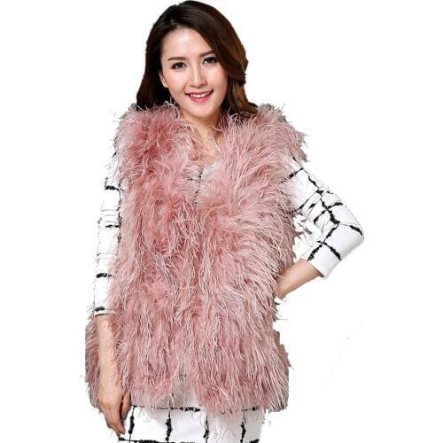 2019 new Australia top quality real ostrich wool turkey feather coat shearling women jackets elegant fashion special coat