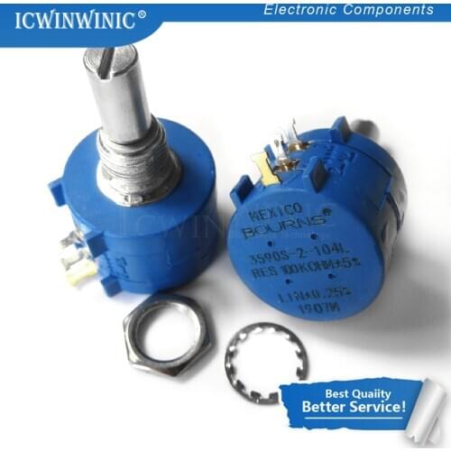 1piece 3590S-2-104L 3590S 100K ohm 3590S-2-104 3590S-104 Precision Multiturn Potentiometer 10 Ring Adjustable Resistor In Stock