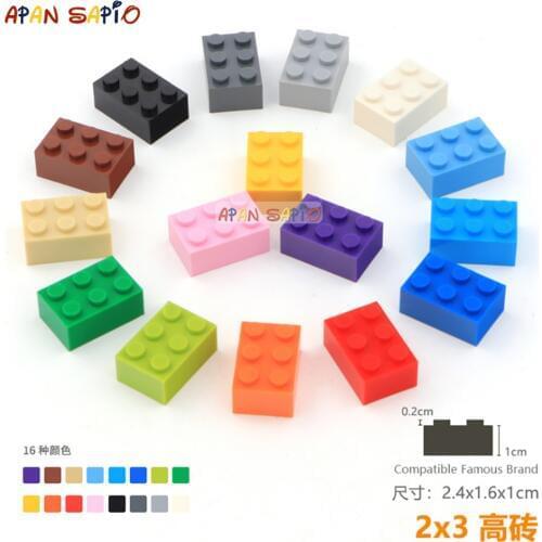 10pcs/lot DIY Blocks Building Bricks Thick 2X3 Educational Assemblage Construction Toys for Children Size Compatible With lego