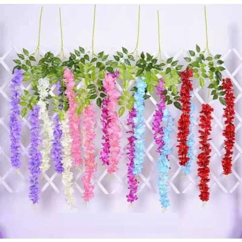 12pcArtificial wisteria simulation filigree garland arch wedding decoration home garden decoration hanging plant wall decoration