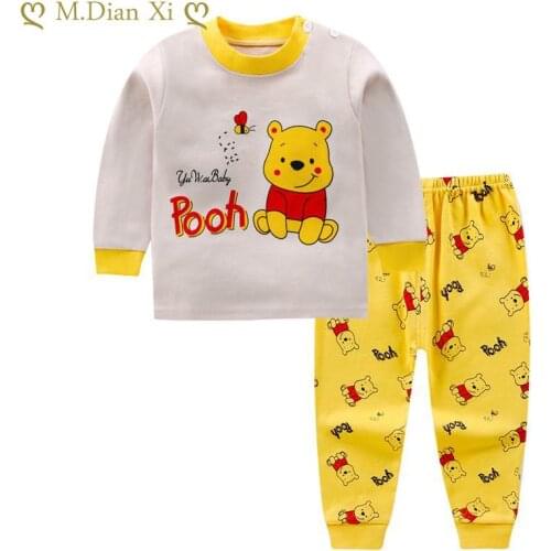 Baby Kids Pajamas Sets Cotton Boys Sleepwear Suit Autumn Girls Pajamas Long Sleeve Pijamas Tops+Pants 2pcs Children Clothing