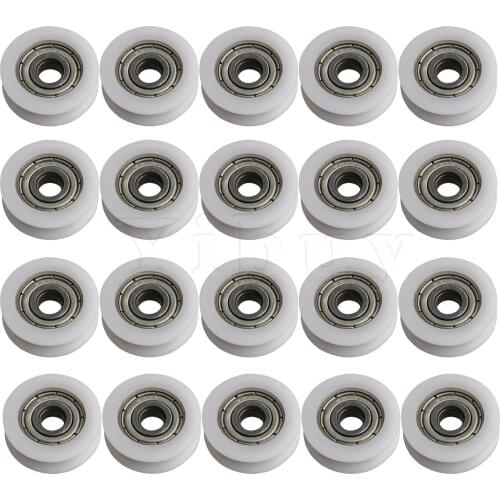 20 x U Type Guide Bearing Pulley Wheel Sliding Steel Rail Bearing Roller