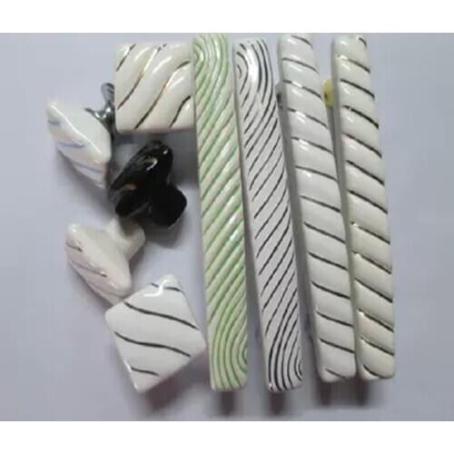 3.8"Modern simple cabinet handle Pattern with gold Ceramic wardrobe drawer pull knobs New sale cupboard handle Closet pulls96 mm