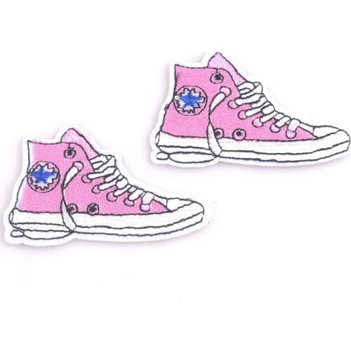 3pcs shoe pattern patches Iron On Patch Embroidered Applique Patch Clothes Stickers DIY Apparel Accessories 4.8x7.5cm cp1083