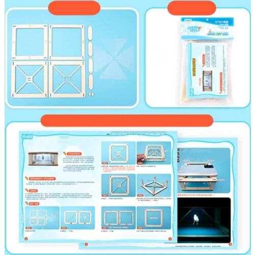 3D Hologram Pyramid Display Projector Video Stand Universal Compatible with Mobile Phone Child Science Education T5UC