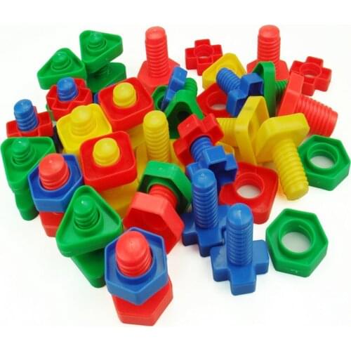 50set baby 3D Building puzzle Toys games For Children 3years Educational Toys Mind Build Screw nut set