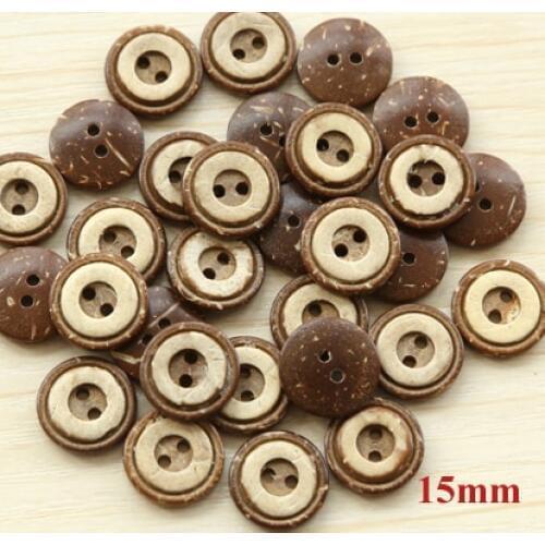 50pcs/lot Natural Coconut Buttons Wooden Button Accssories Sewing Button (ss-1166-725)