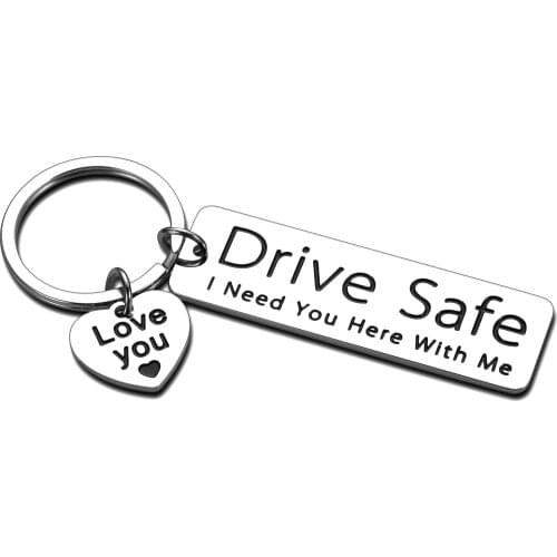 Key Chain Keyrings Gift Drive Safe I Need You Here with Me Keychains Couples Boyfriend Gift for Husband Birthday Christmas