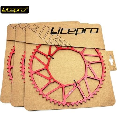 Litepro 130BCD Chain Wheel 48T 50T 52T 54T 56T 58T Folding Bike Single Speed Chainring 8/9/10 Speed Bicycle Chain Disc Parts Red