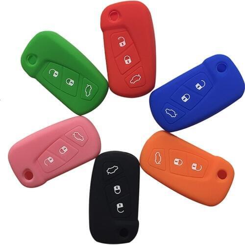 3 Button Flip Remote Key Case For Ford KA Streetka Vehicles New Model 2008-2016 Silicone Key Cover Car Accessories Holder Fob