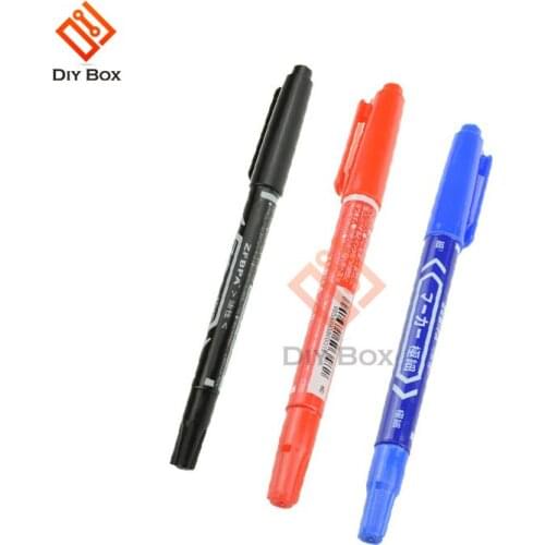 Black Red Blue CCL Anti-etching PCB Circuit Board Ink Marker Double Pen DIY PCB Repair CCL Printed Circuit Diagram For Arduin