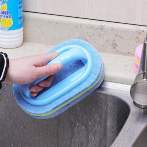 Kitchen Cleaning Bathroom Toilet Kitchen Glass Wall Cleaning Bath Brush Handle Sponge Bath BottomBathtub Ceramic Cleaning Tools