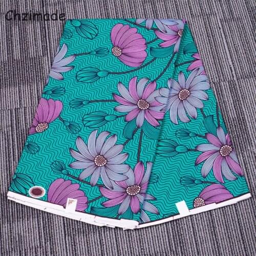 Chzimade 1Yard Louts Prints African Ankara Wax Fabric For Women Dress 100% Cotton Tissue Fabric Diy Sewing Materials