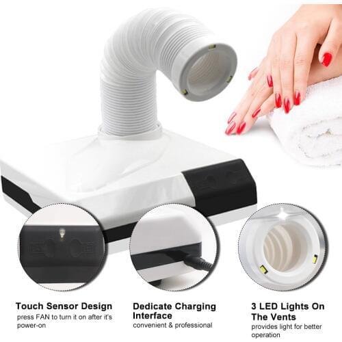 Double Use Nail Art Salon Suction Dust Machine Dust Collector Vacuum Cleaner Nail Art Device Manicure Salon Tool
