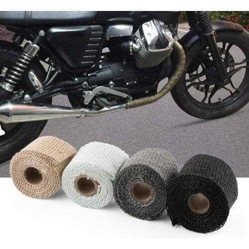 50mm x 1.5m Insulation Tape Motorcycle Accessories Exhaust Header Pipe Tape Heat Insulating Wrap Anti-hot Glass Fiber