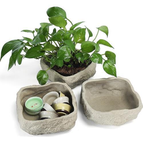 Stone Imitation Handmade Ceramic Flower Vase Hydroponic Coarse Pottery Water Flowers Inserted In flower pot home decor accessori