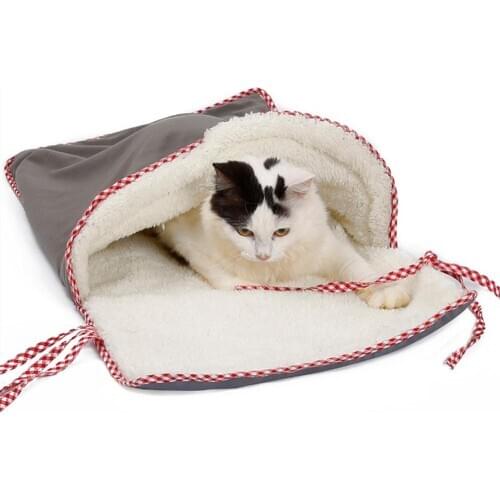 Pet Cat Bed House Cute Dog Cat Winter Warm Sleeping Play Mat with Built-in Rustling Bag Cushion Mat Portable Cat Supplies