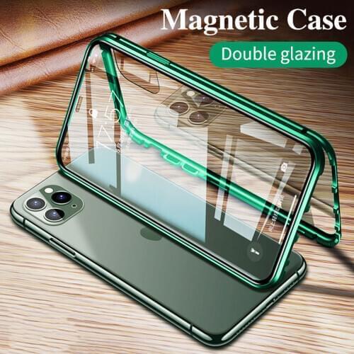 360 Full Protection Magnetic Case For iPhone 11 Pro Max For iPhone XS Max XR X For iPhone 8 7 6 6S 12 Plus Bumper Double Glass