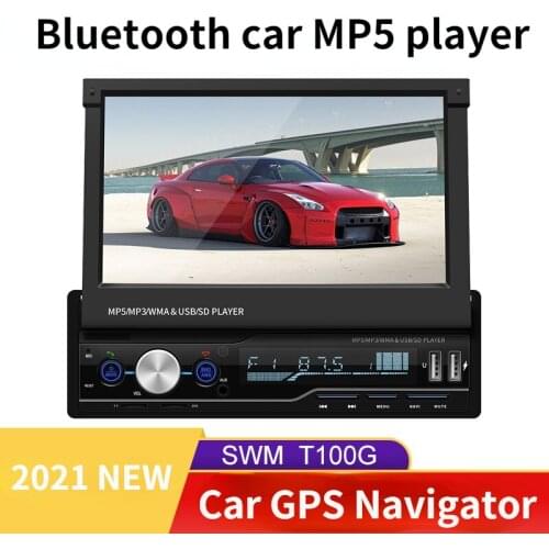 MP5 Player 7" Screen Bluetooth Handsfree 2 USB Car Stereo Radio FM USB AUX MP5 Player Bluetooth Stereo Retractable Radios Camera