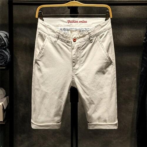 2020 Casual Summer Shorts Men Cotton Knee Length Chinos Shorts Vintage Casual Men Shorts Bermuda Masculina Big Large Size 36,507