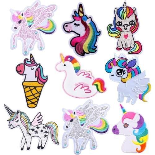 Unicorn Iron-On Clothing Patches For Backpacks New Arrived Cute Lovely Cartoon DIY Sew Badge Stripes On Jeans Embroidered Patch