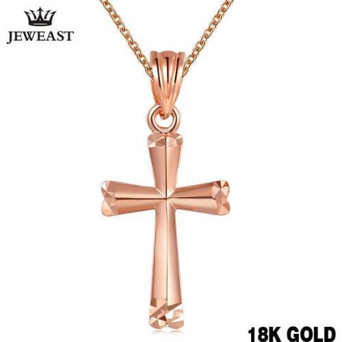 2020 New 18K Rose Gold Charm Jewelry Pendant Woman Girl Necklace All-match Fashion Simple Cross Shape Multicolor Romantic Pop