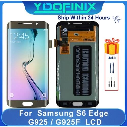 Original For Samsung Galaxy S6 Edge LCD SM-G925F G925I G925A G925D Display LCD Touch Screen Digitizer Display Replacement Parts