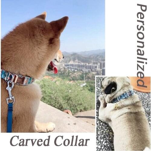 Dog Personalized Free ID Engraving Dog Collar Customized Cat Collar Label Nameplate Puppy Nylon Safety Separation Pets Supplies