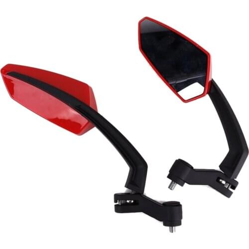 Pair Rearview Mirror For Motorcycle Scooter Mirror Screws 8Mm 10Mm M8 M10 Color Black Red