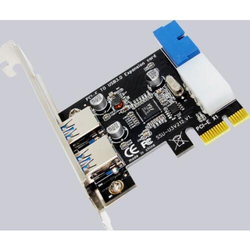 PCI Express USB 3.0 2 Ports Front Panel with 4-Pin & 20 Pin Control Card Adapter Drop Shipping