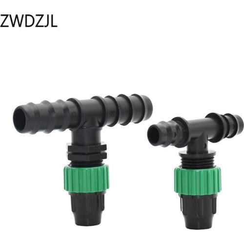 Male thread 1/2 3/4" to 8/11 hose reducing tee barb garden hose 16mm 20mm to the 9/12 hose Tee Connectors 3 way connector 1pcs
