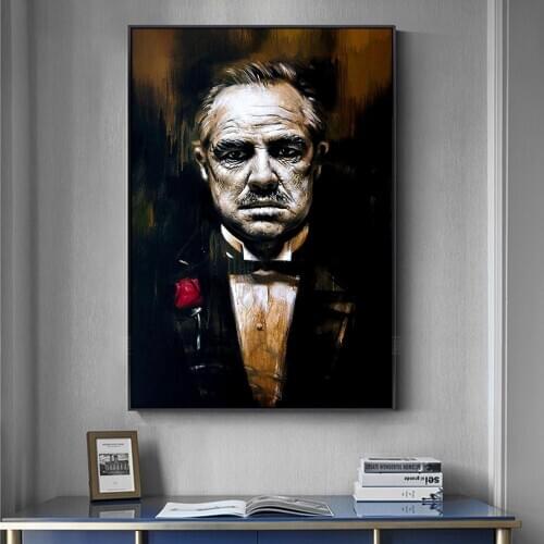 Godfather Modern Canvas Art Posters and Prints Godfather Abstract Canvas Paintings on the Wall Nordic Art Pictures Home Decor