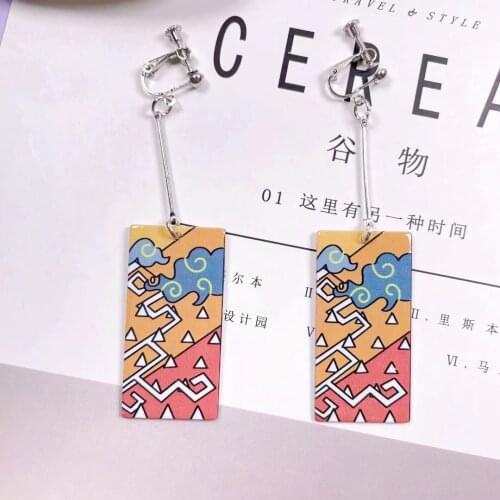 Drop Earrings Anime Acrylic Demon Slayer Kimetsu no Yaiba Blade of Ghost Earings For Women Men Gift Earrings