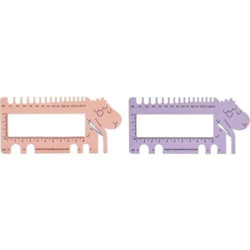 Sheep Shaped Knitting Needles Gauge Crochet Hook Ruler Measure Sizer Tools