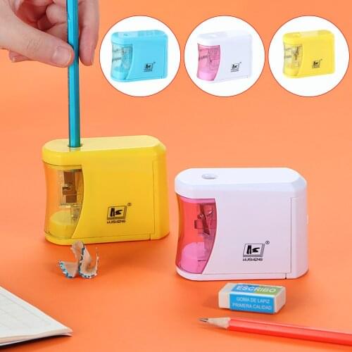 High Capacity Automatic Pencil Sharpener Single-hole Electric Switch Pencil Sharpener Stationery Home Office School Supplies